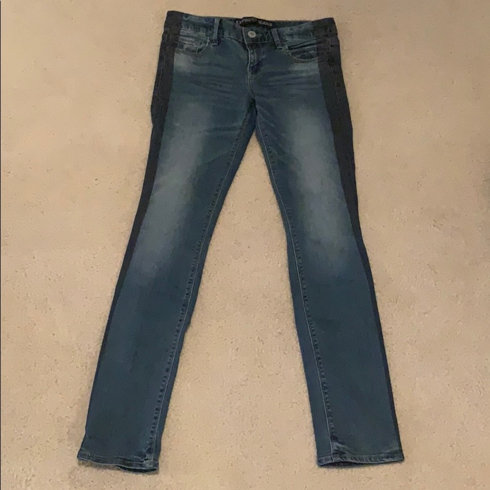 Express cropped skinny low rise jeans